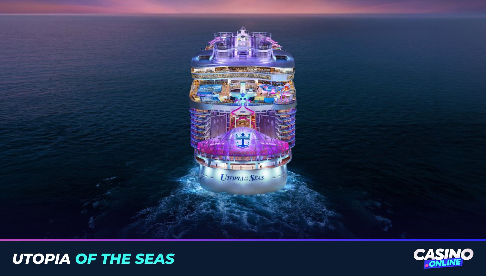 Utopia of the Seas cruise ship at sea, a top short-break casino cruise choice in 2026.